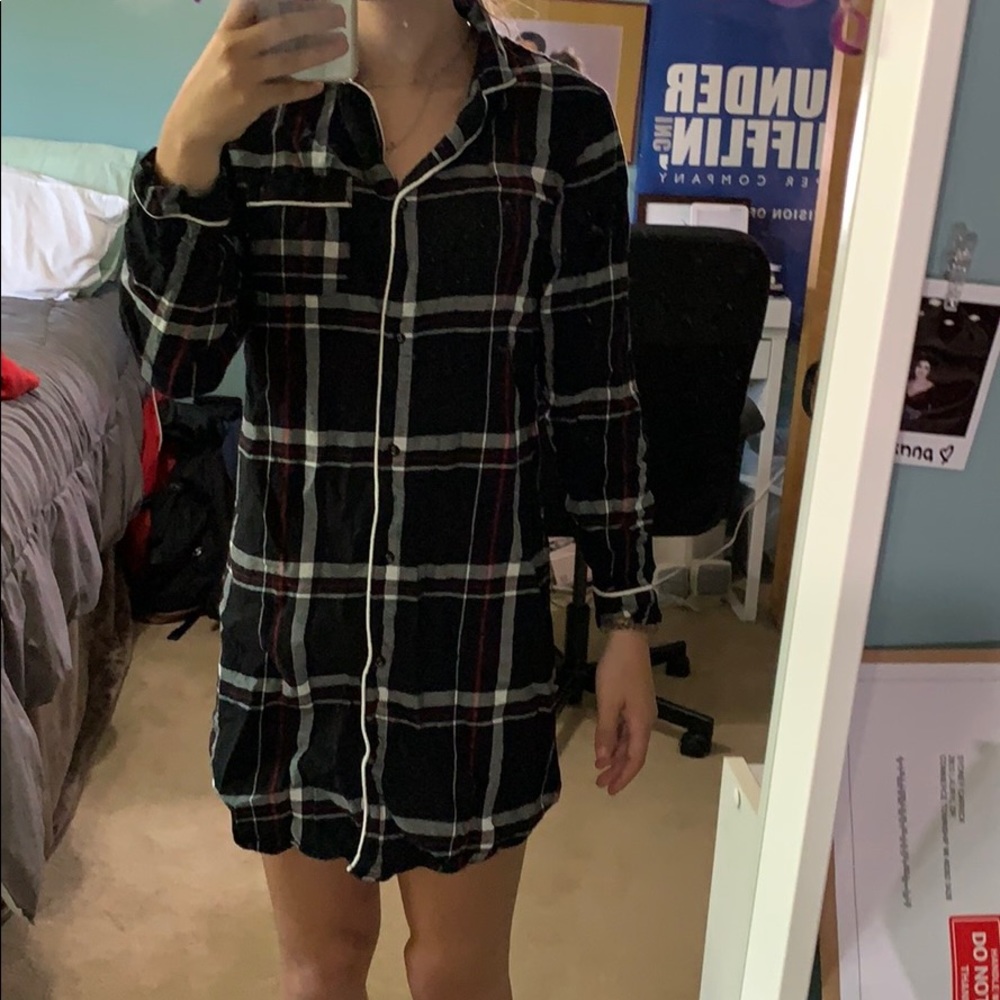 Plaid Pajama Gown
